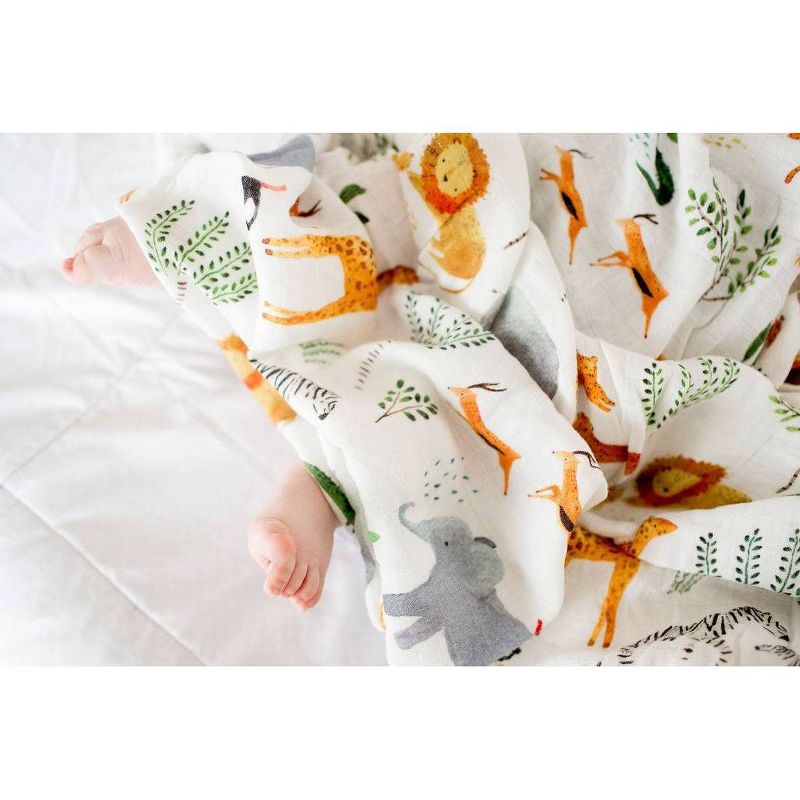 Loulou Lollipop Muslin Swaddle Blanket - Safari Jungle