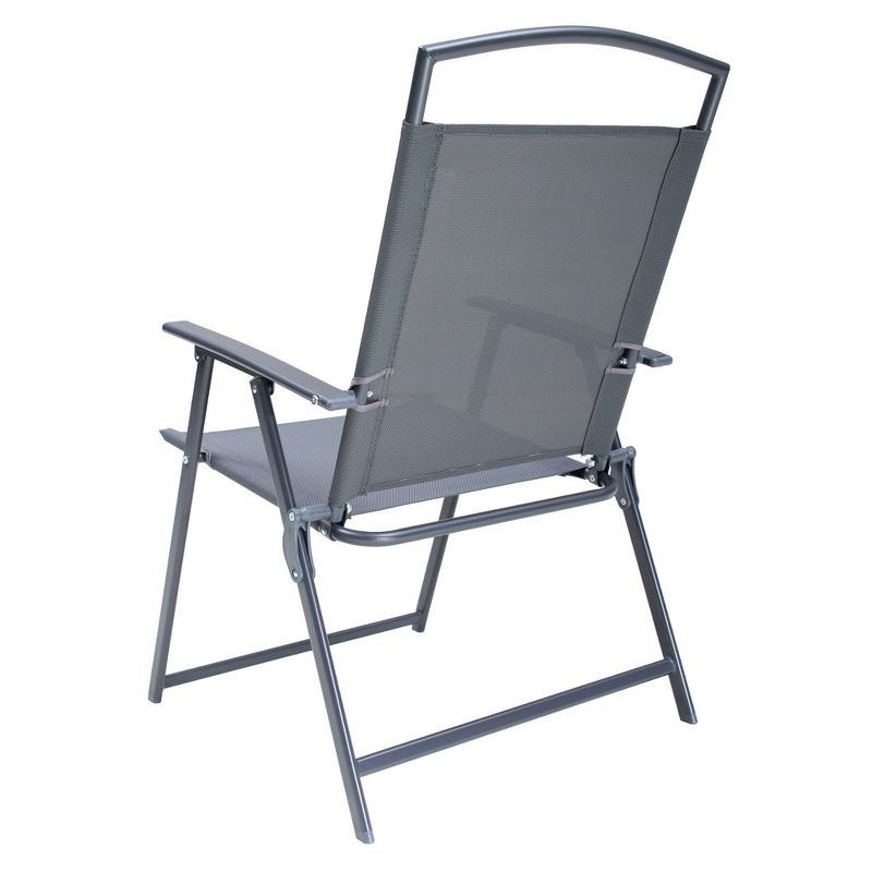 4pc Patio Folding Chairs - Gray - Crestlive Products