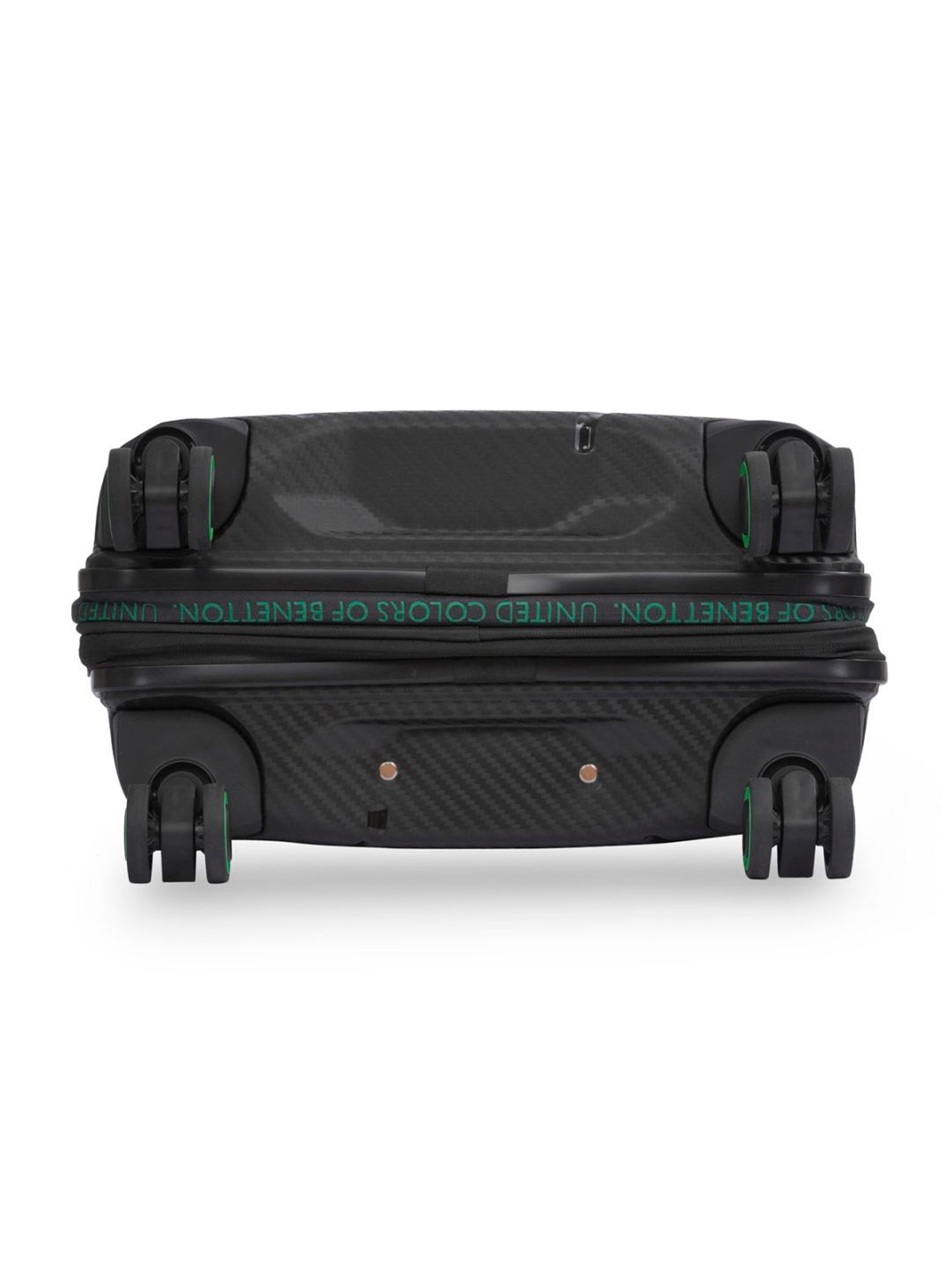 United Colors of Benetton Moonstone Black Textured Hard Medium Trolley Bag - 68 Cm