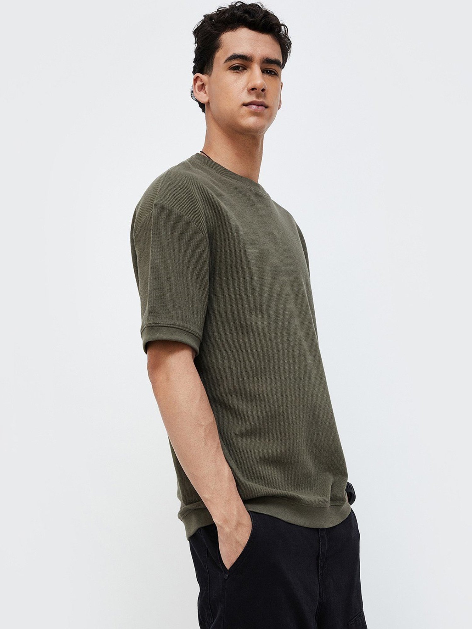 Forca Olive Cotton Regular Fit T-Shirt