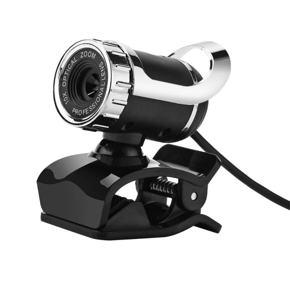 Webcam USB 12 Megapixel HD Camera Web Cam 360 Degree MIC Clip-on for Skype Computer Laptop Desktop Black