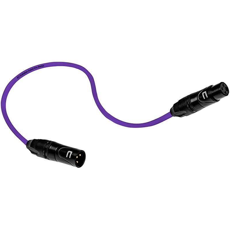XLR Cable Male to Female - 5 Feet Purple - Pro 3-Pin Microphone Connector for Powered Speakers, Audio Interface or Mixer for Live Performance & Recording