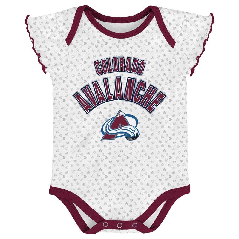 NHL Colorado Avalanche Girls' Winning Goal Bodysuit Set 3pk - 12M
