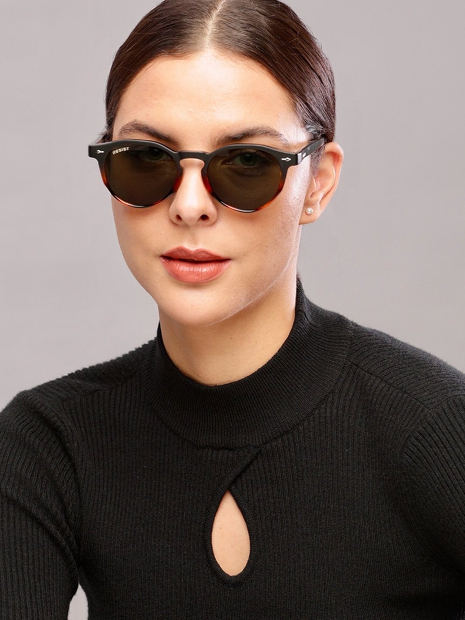 Resist Eyewear Brown Wayfarer uv protected Unisex Sunglasses