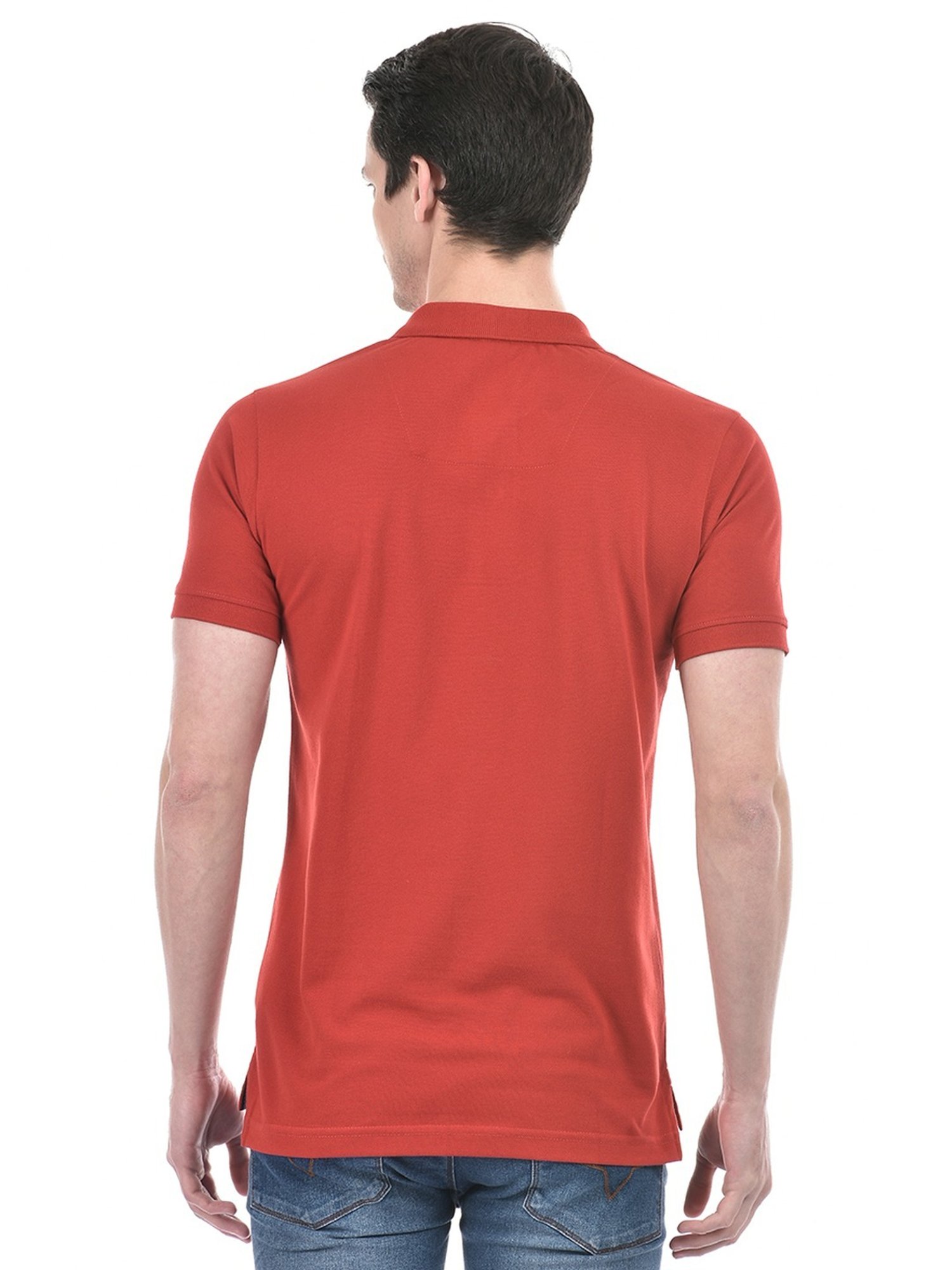 Numero Uno Cherry Red Cotton Slim Fit Polo T-Shirt