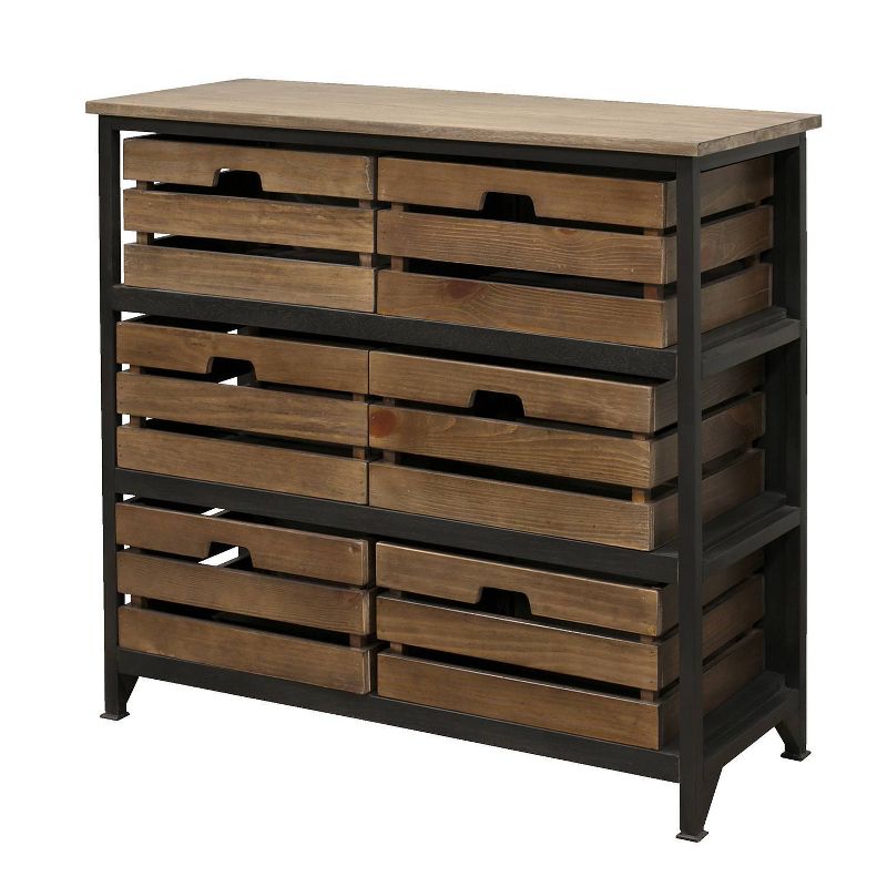 Sullivan Storage with 6 Crates Brown - Martin Furniture