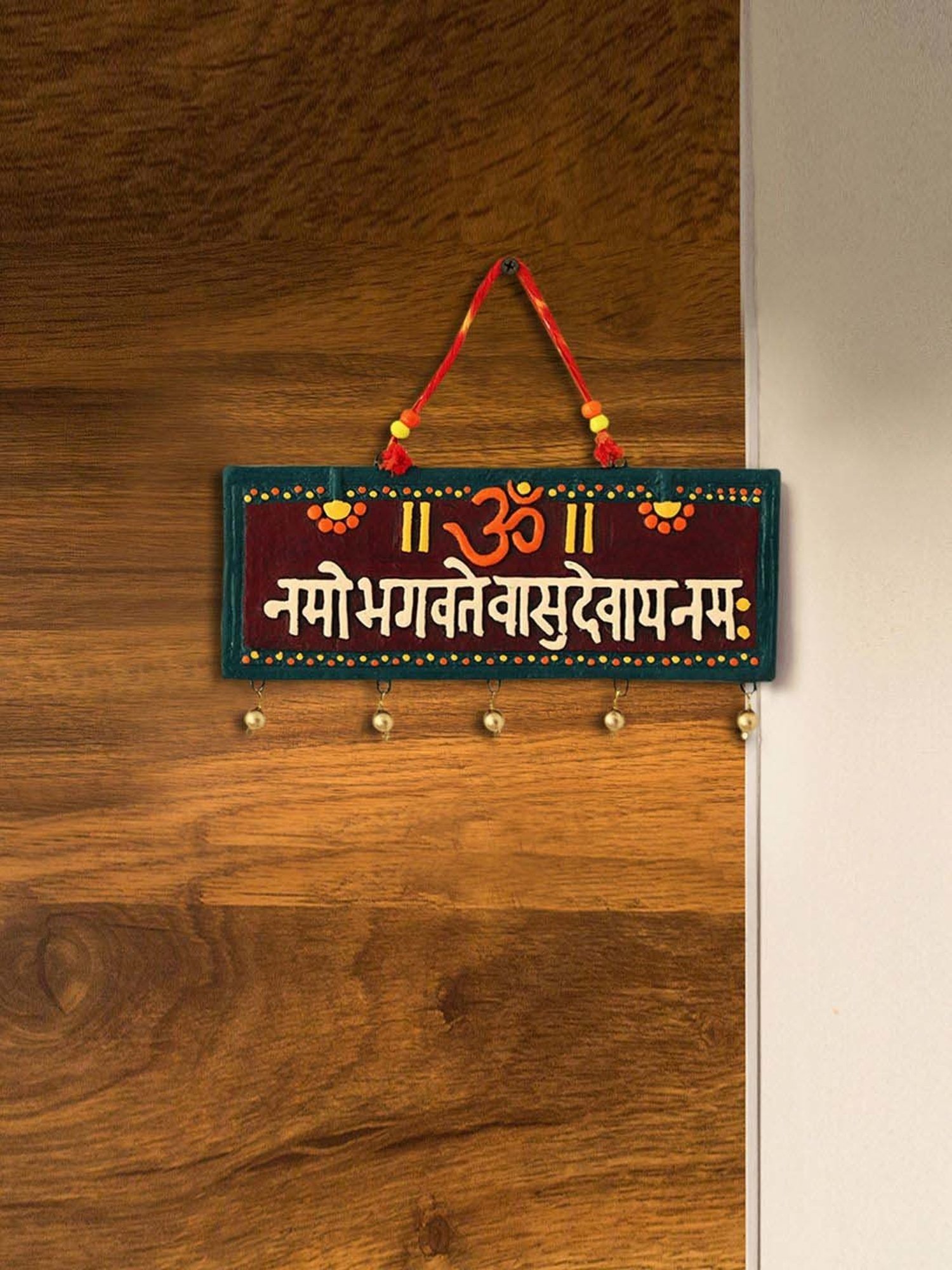 ExclusiveLane Vishnu Mantra Terracotta Wall Hanging Decor (Om Namo Bhagavate Vasudevaya)