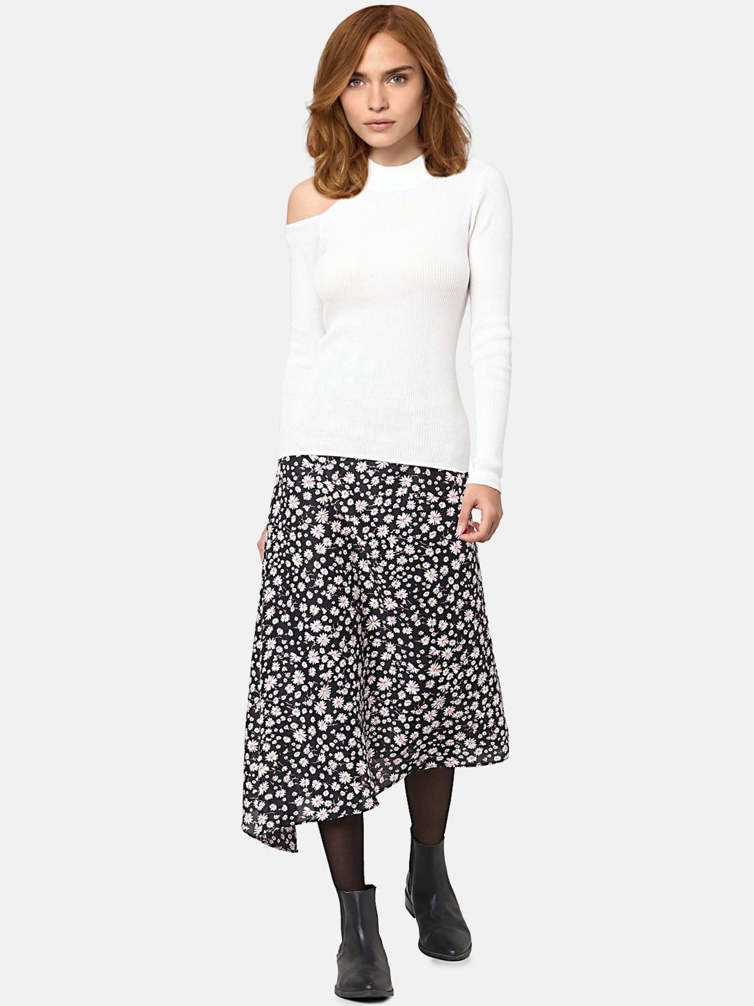 Vero Moda White Cotton Slim Fit Sweater