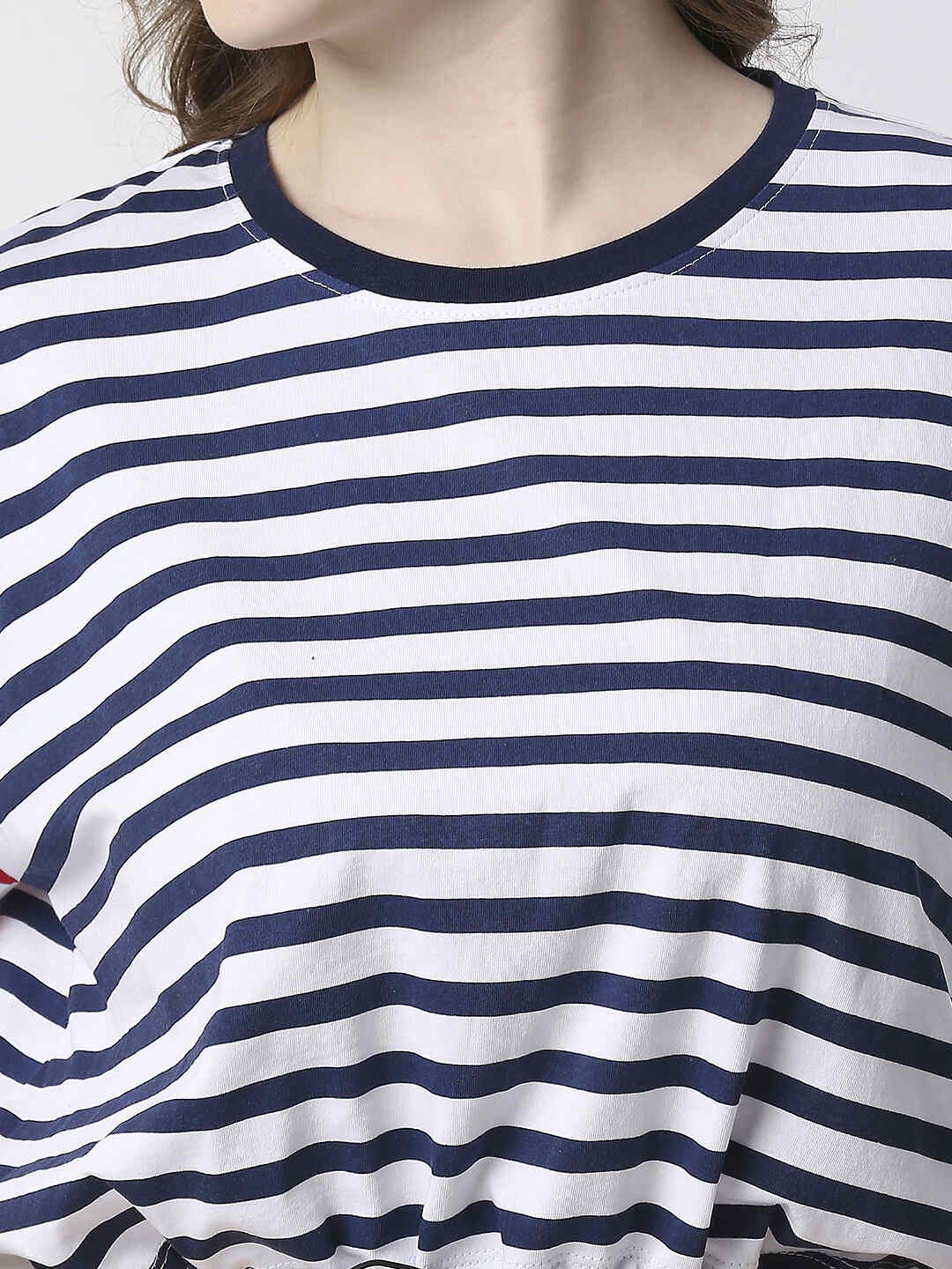 Pepe Jeans Navy & White Cotton Striped T-Shirt