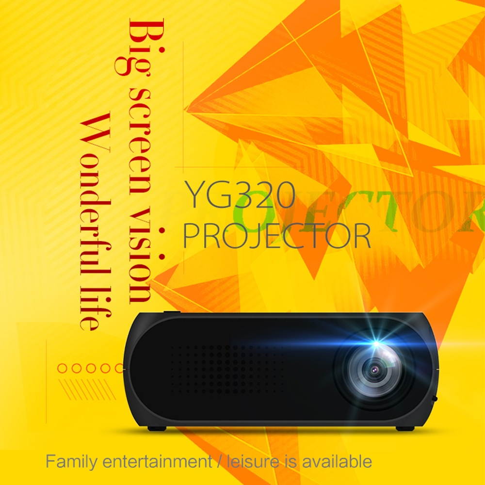 Aibecy YG320 Mini Portable LED Projector 1080P Supported 600 Lumens Multimedia Home Theater Video Projector Player with USB/TF/HD/AV/Audio Out Interface Remote Control