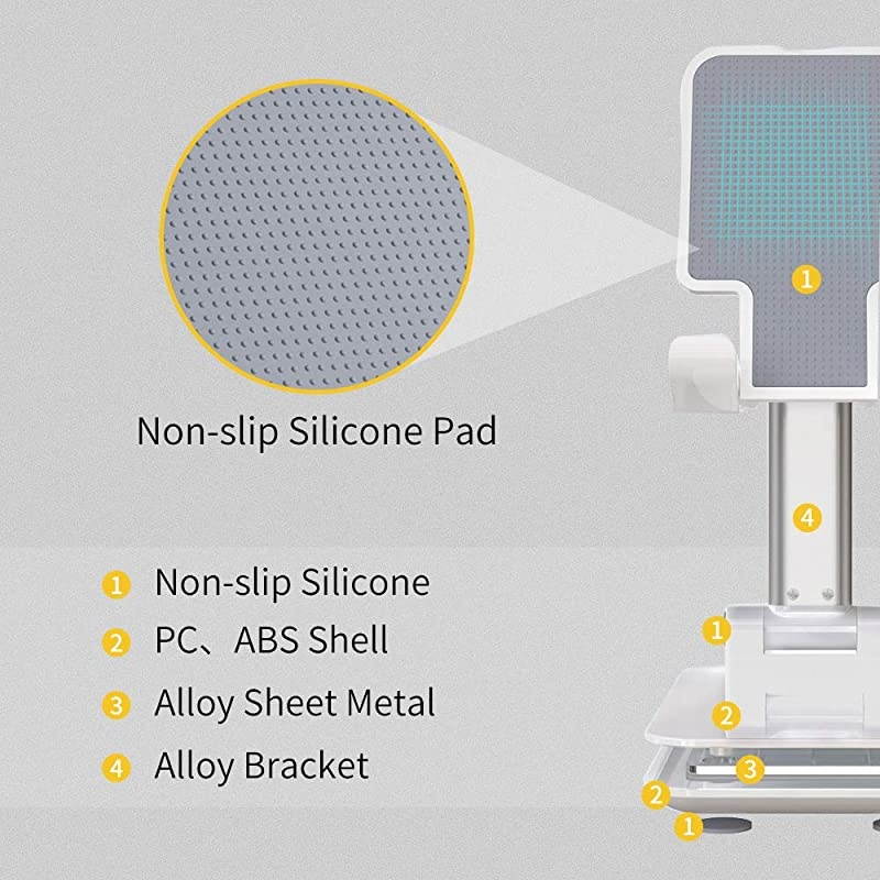 Folding Desktop Phone Stand, Adjustable Stable Portable Holder Compatible with Mobile Phone, ipad, Tablet, Kindle