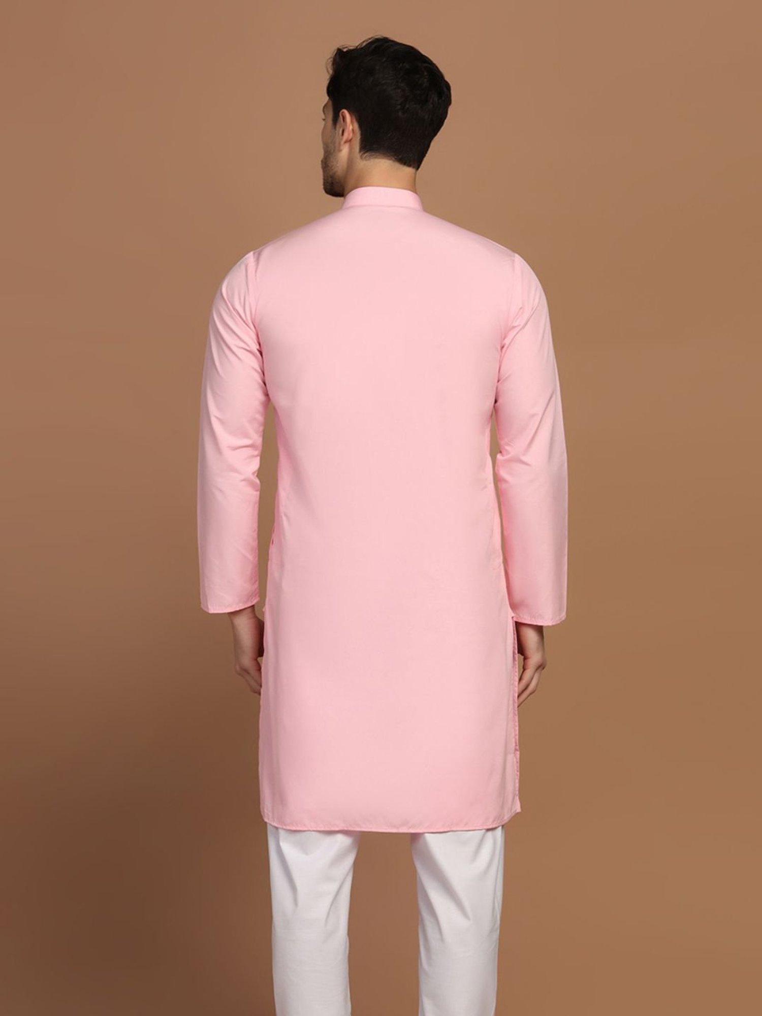 Manthan Fawn & White Regular Fit Kurta