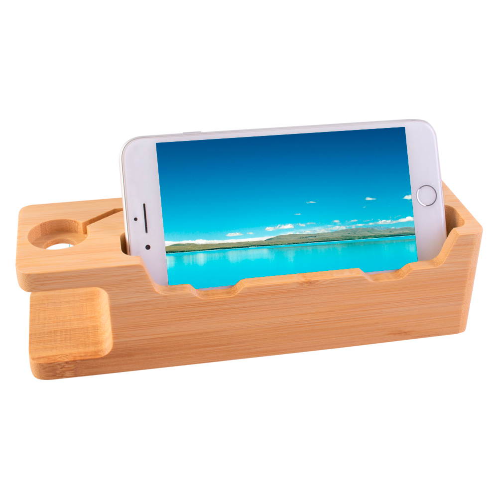 Apple Watch Stand,Mignova iWatch Bamboo Wood Charging Dock Cable Management Wood Charging Station for Apple Watch & iPhone & iPad & Smartphone & Tablet with Business Card Holder Pen Holder