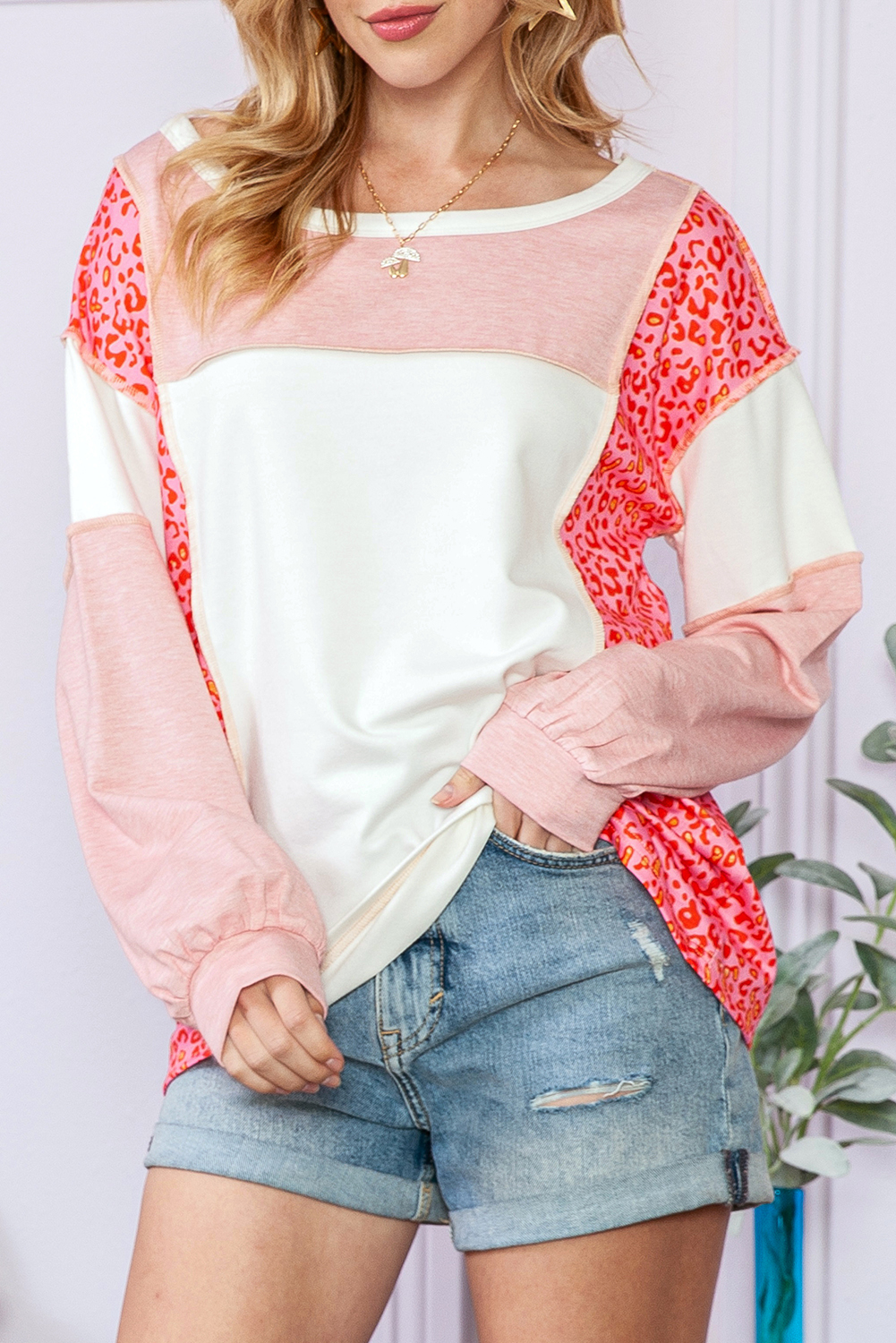Bohemian Patterned Pullover Long Sleeve Blouse