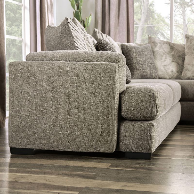 5pc French Seamed Sectional Mona Abstract Gray - Project 62™