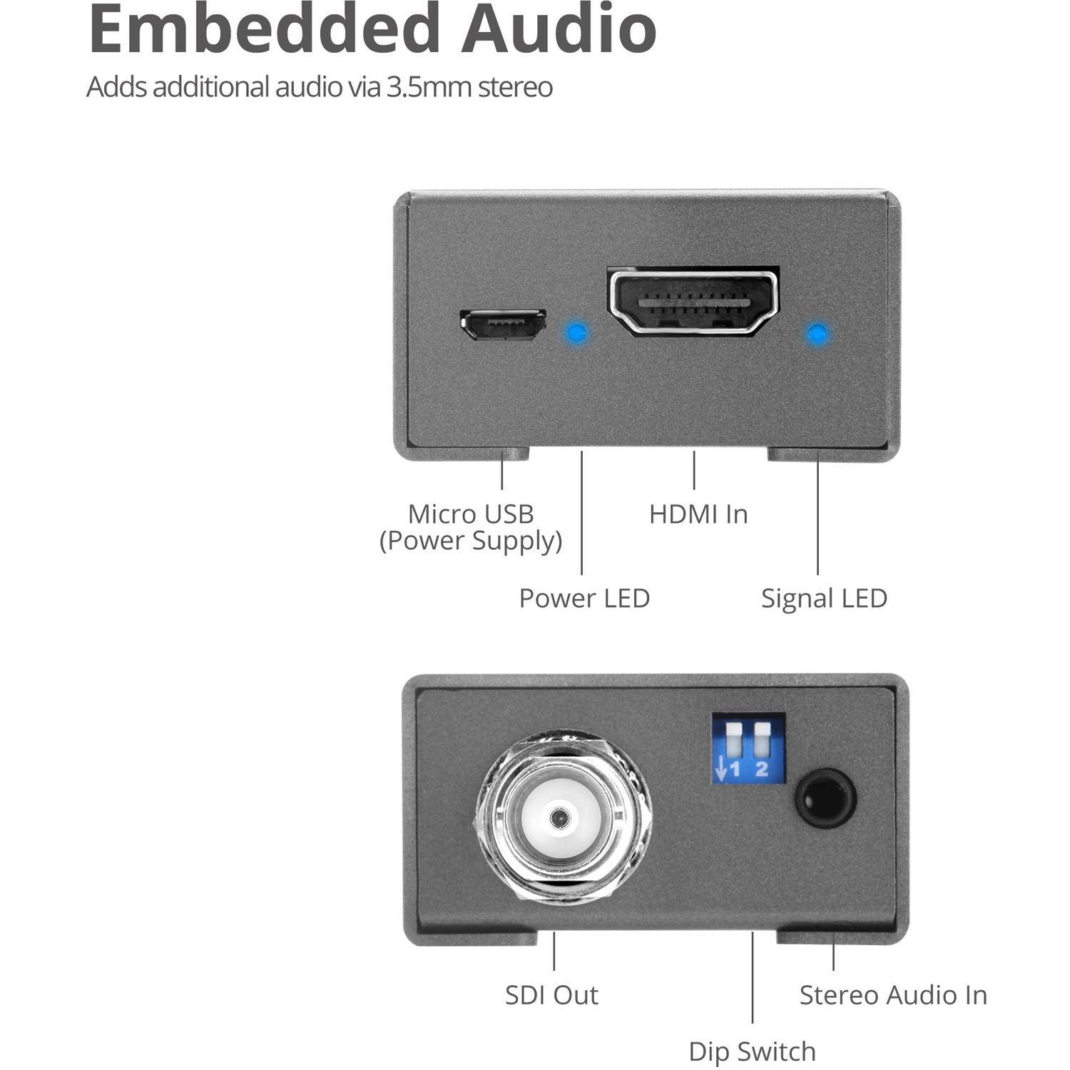 SIIG CE-SD0911-S1 HDMI 3G HD SD SDI Aud Emb Mini