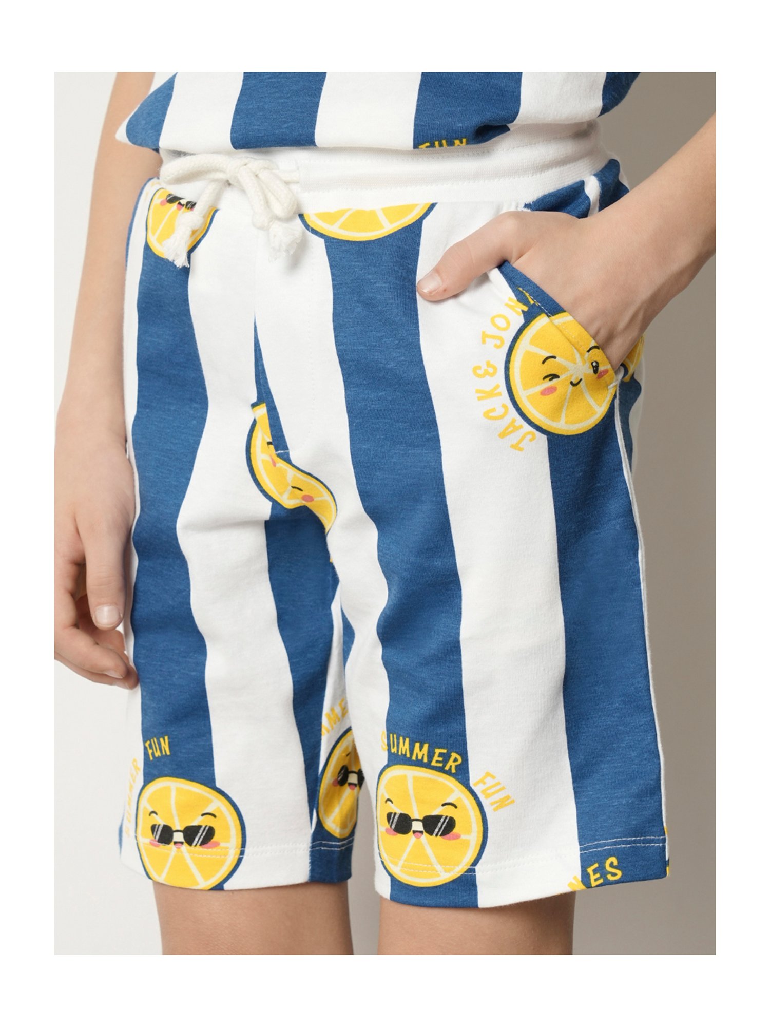Jack & Jones Junior Blue & White Striped Shorts