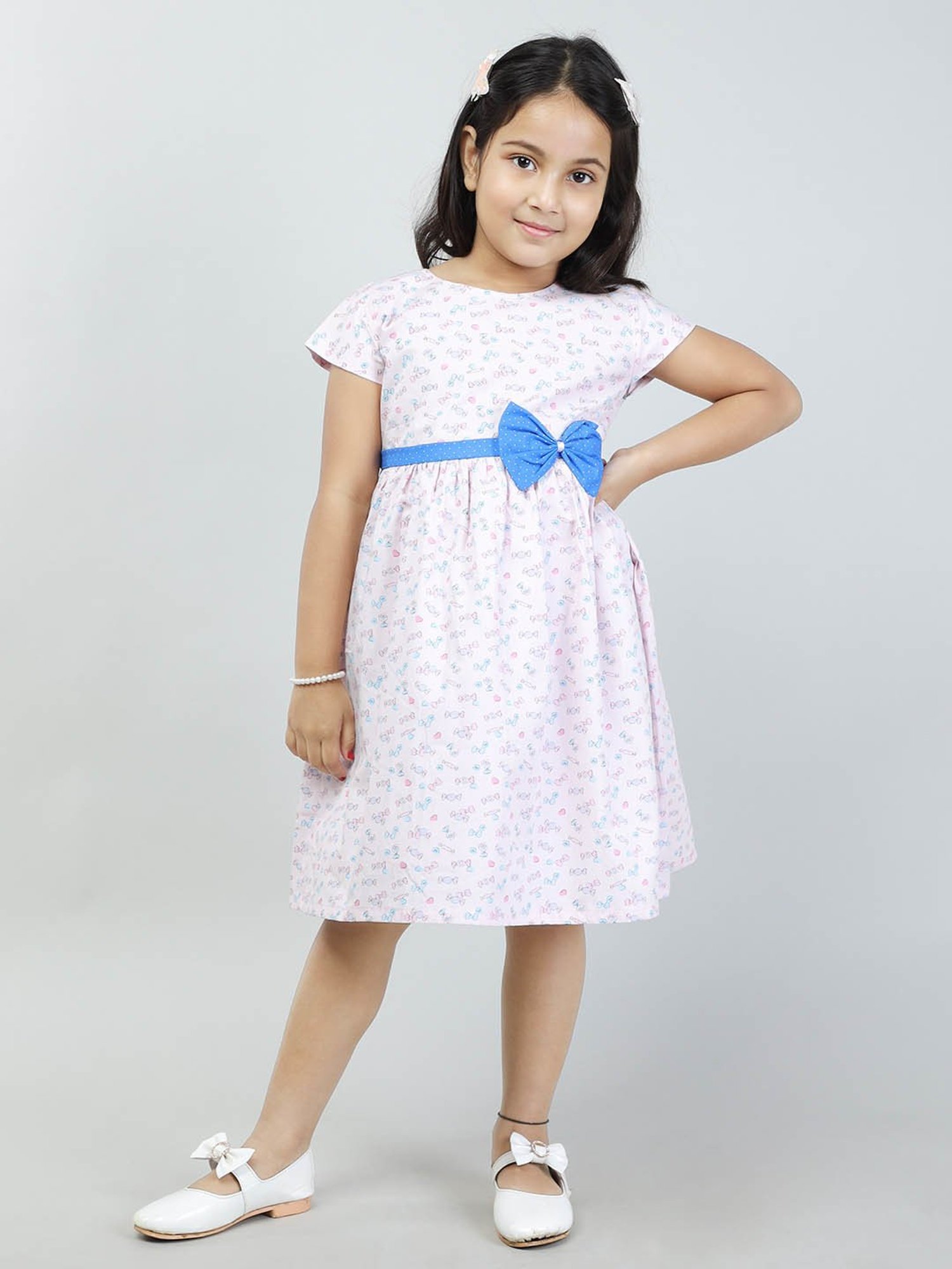 Todd N Teen Kids Light Pink Printed Frock