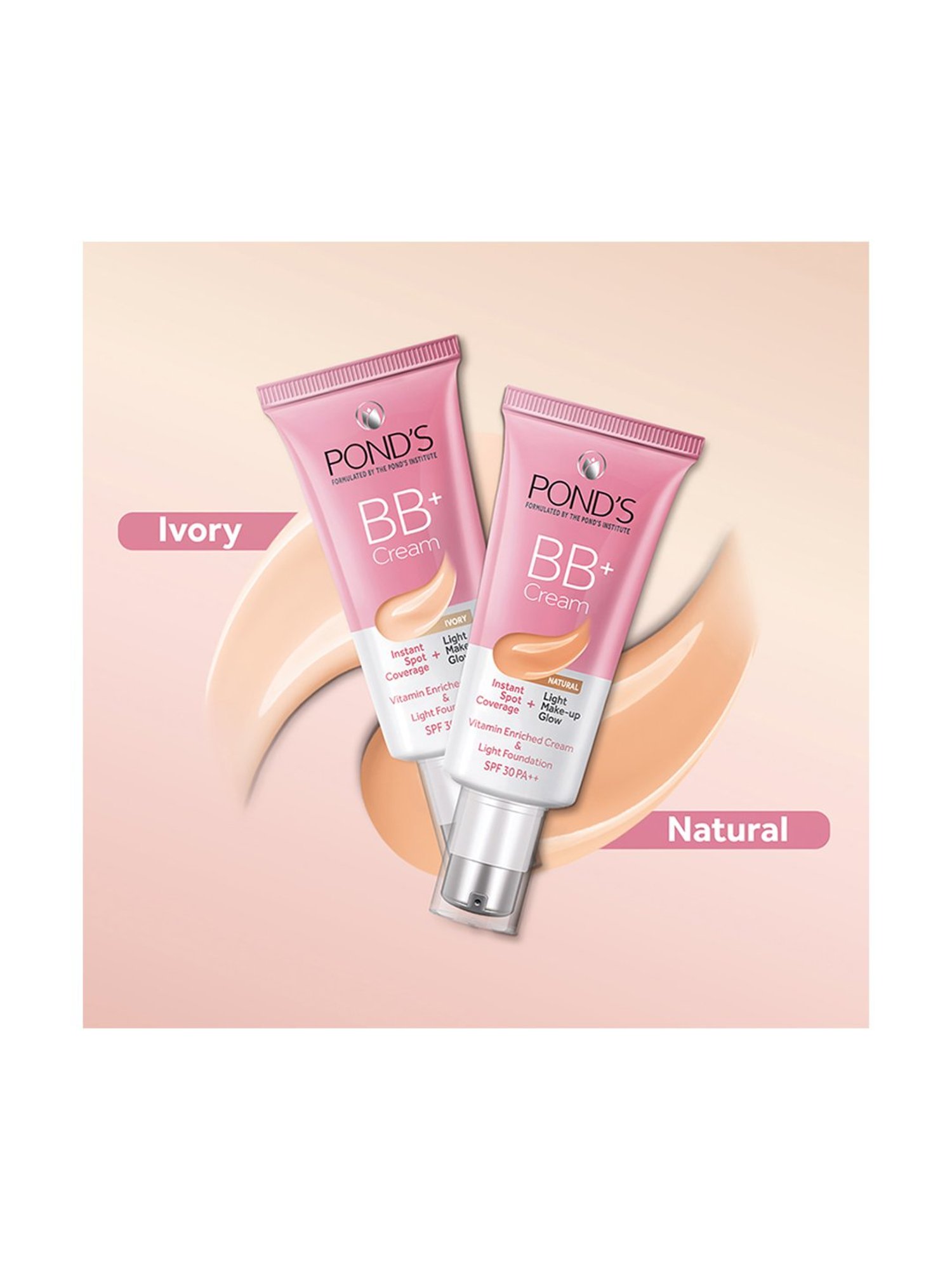 POND'S BB+ Cream Instant Spot Coverage + Light Make-Up Glow SPF 30 Ivory - 30 gm