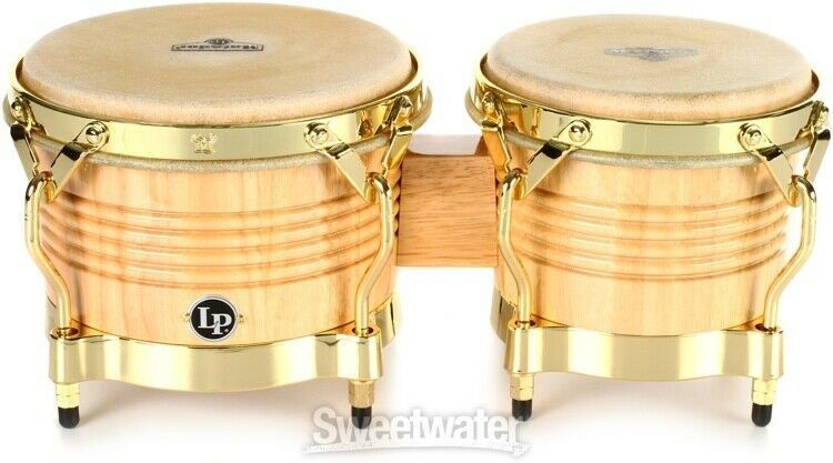 Latin Percussion M201-AW Matador Bongos, Natural Gold Hd