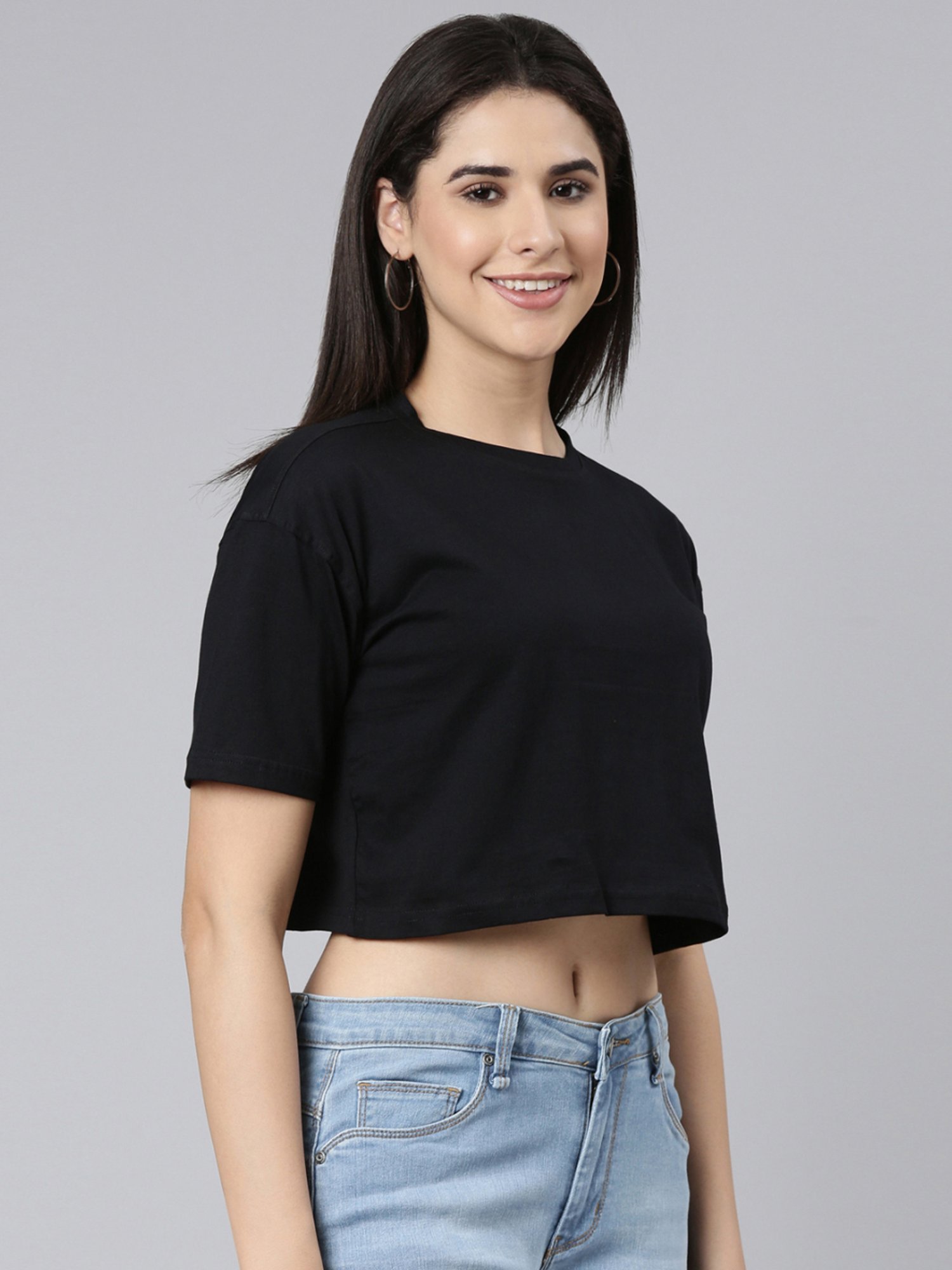 Kryptic Pure Cotton Drop Shoulder Oversized Crop T-Shirt