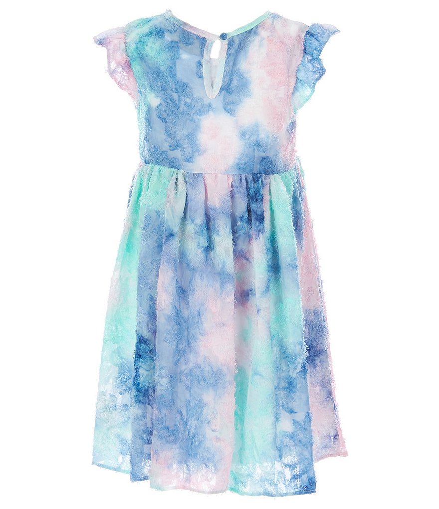 Pippa & Julie Little Girls 2T-6X Flutter-Sleeve Tie-Dye Chiffon Float Dress