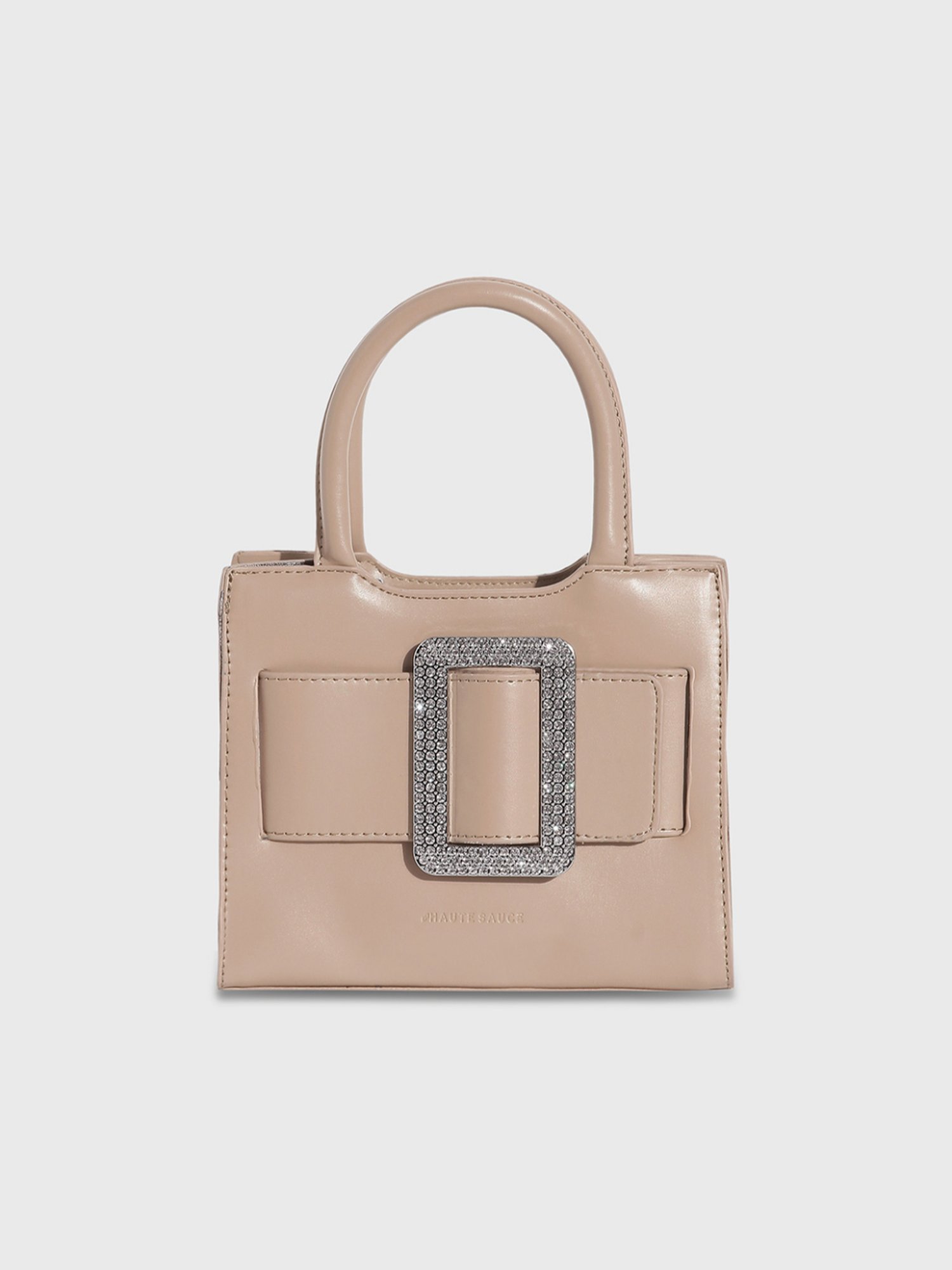HauteSauce Beige Medium Leather Mini Handbag