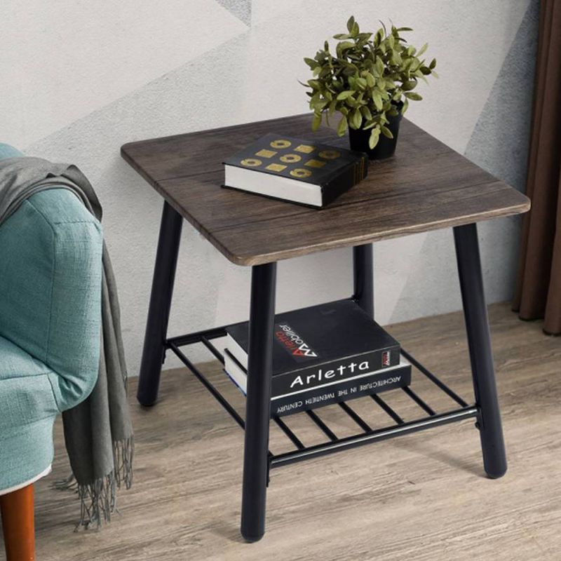 Morgan Industrial Weathered Wood and Metal End Table Brown - AC Pacific