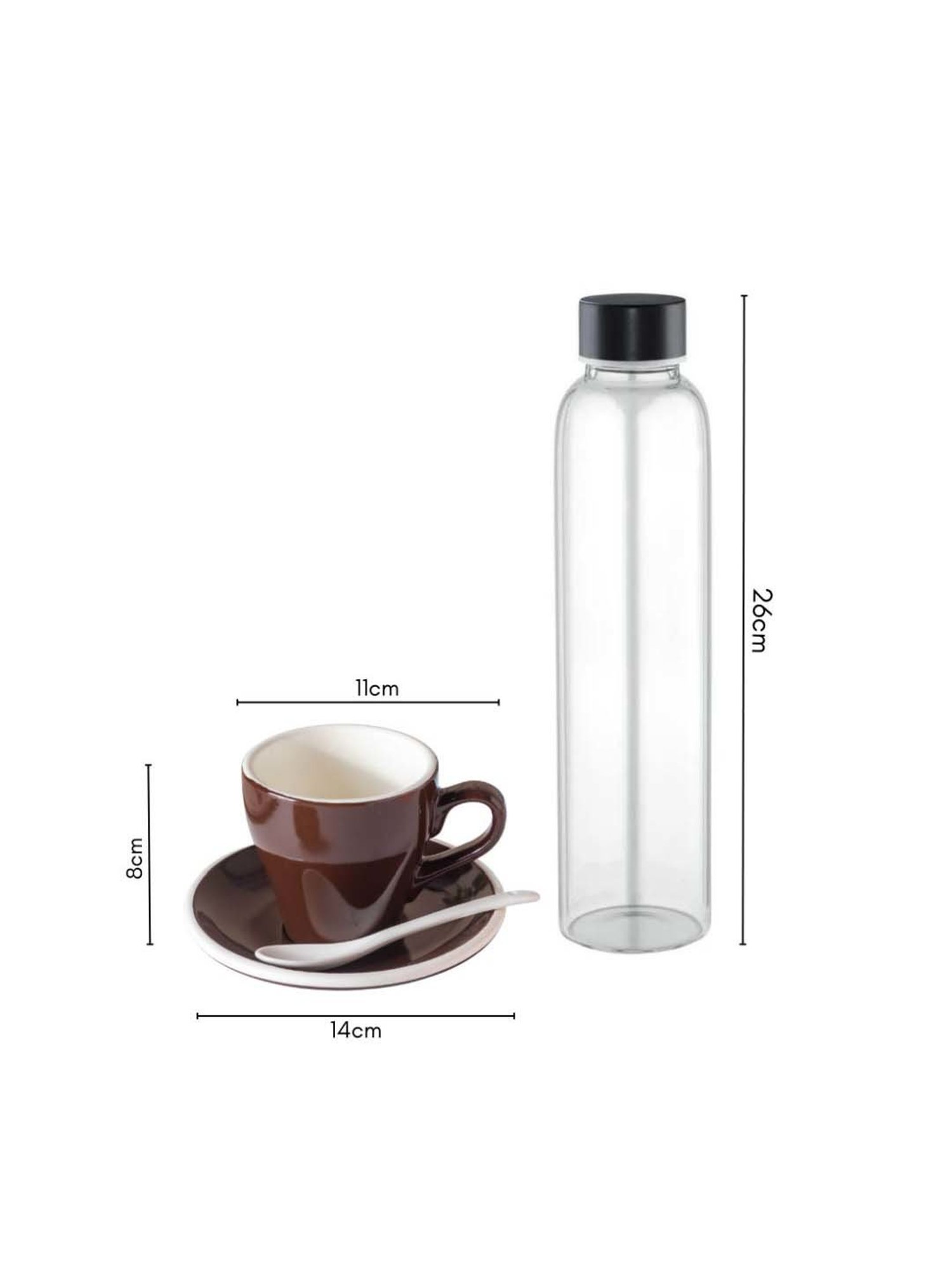 India Circus Floral Blue Bone China Cup Saucer (Set of 8)