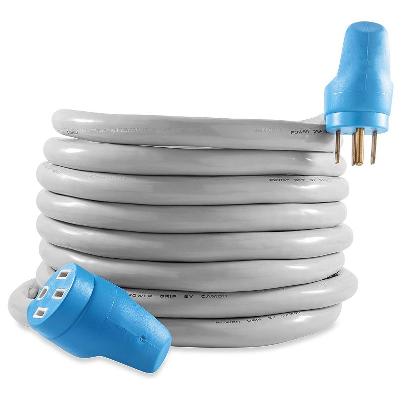 Camco 55444 Heavy Duty 50 Amp Outdoor Flexible Power Extension Cord with PowerGrip Handles for Electric Vehicles and RVs, 30 Foot