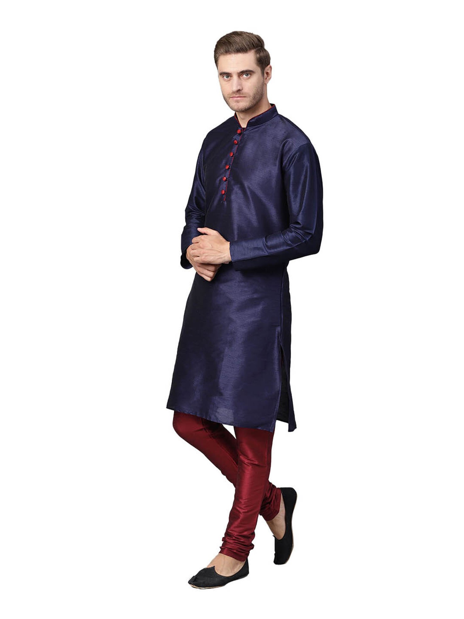 Sojanya Navy & Maroon Regular Fit Kurta Set