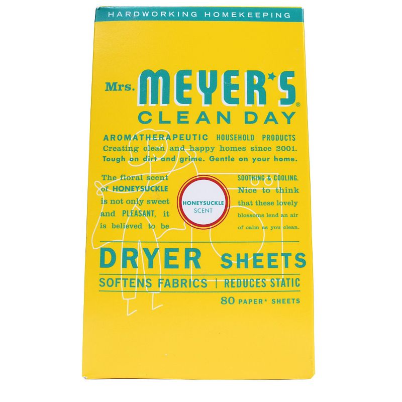 Mrs. Meyer's Clean Day Honeysuckle Scent Dryer Sheets - 80ct