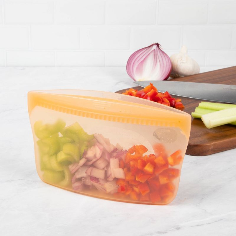 Progressive Reusable Silicone 2pk Snack Bag - Mellow Orange