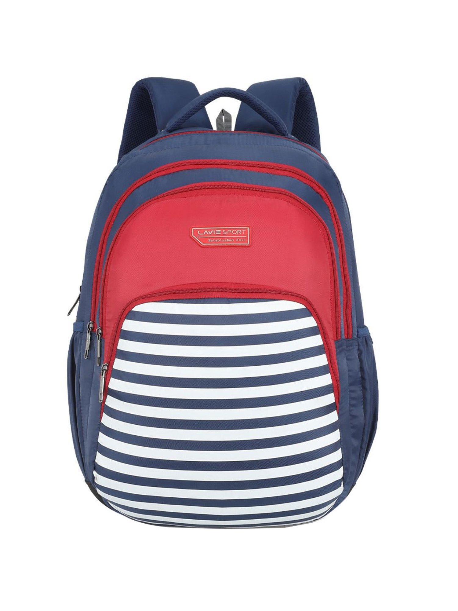 Lavie Sport Nautical 39L Printed School Unisex Backpack with Rain cover for Boys/Girls (Navy)