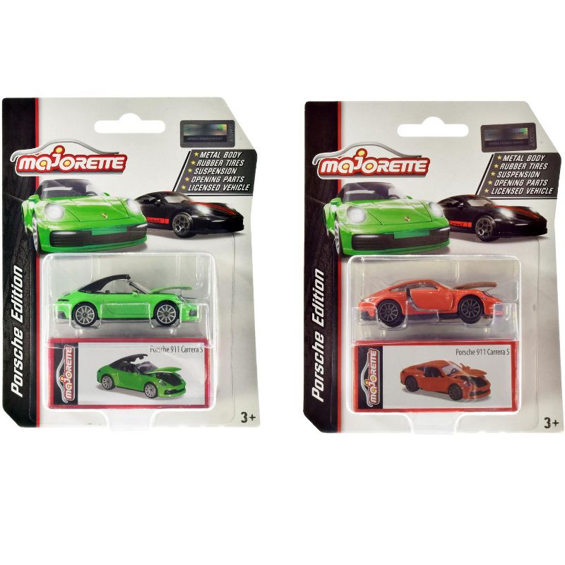 Deluxe 2020 Porsche 911 Carrera S Set of 6 pieces 1/64 Diecast Model Cars by Majorette