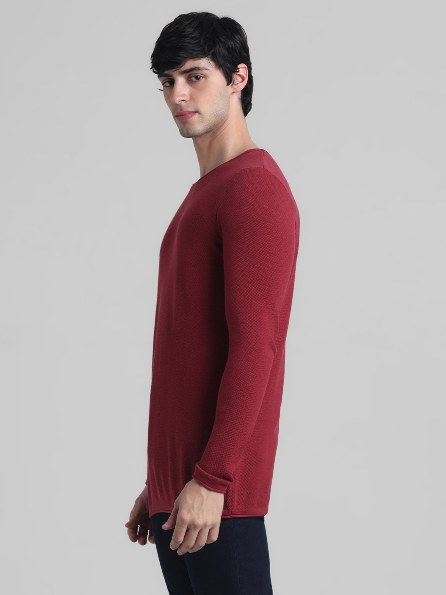 Jack & Jones Tibetan Red Cotton Regular Fit Sweater