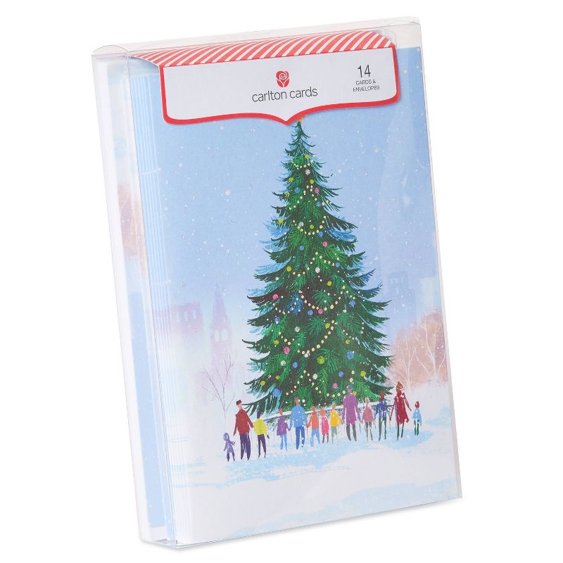 Carlton Cards 14ct Town Tree Illustration Boxed Cards