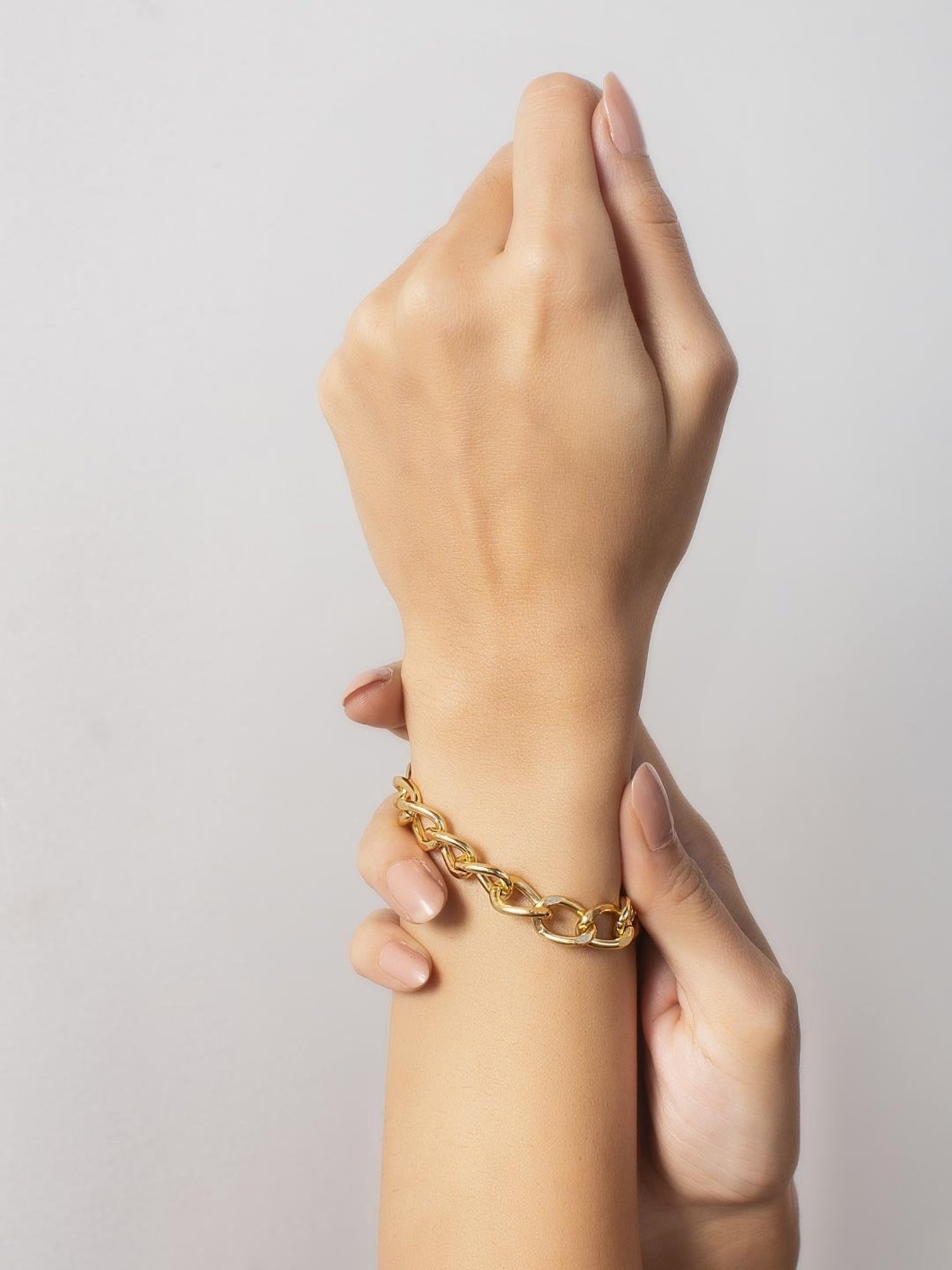 ToniQ Gold-Plated Linked Chain Bracelet for Women