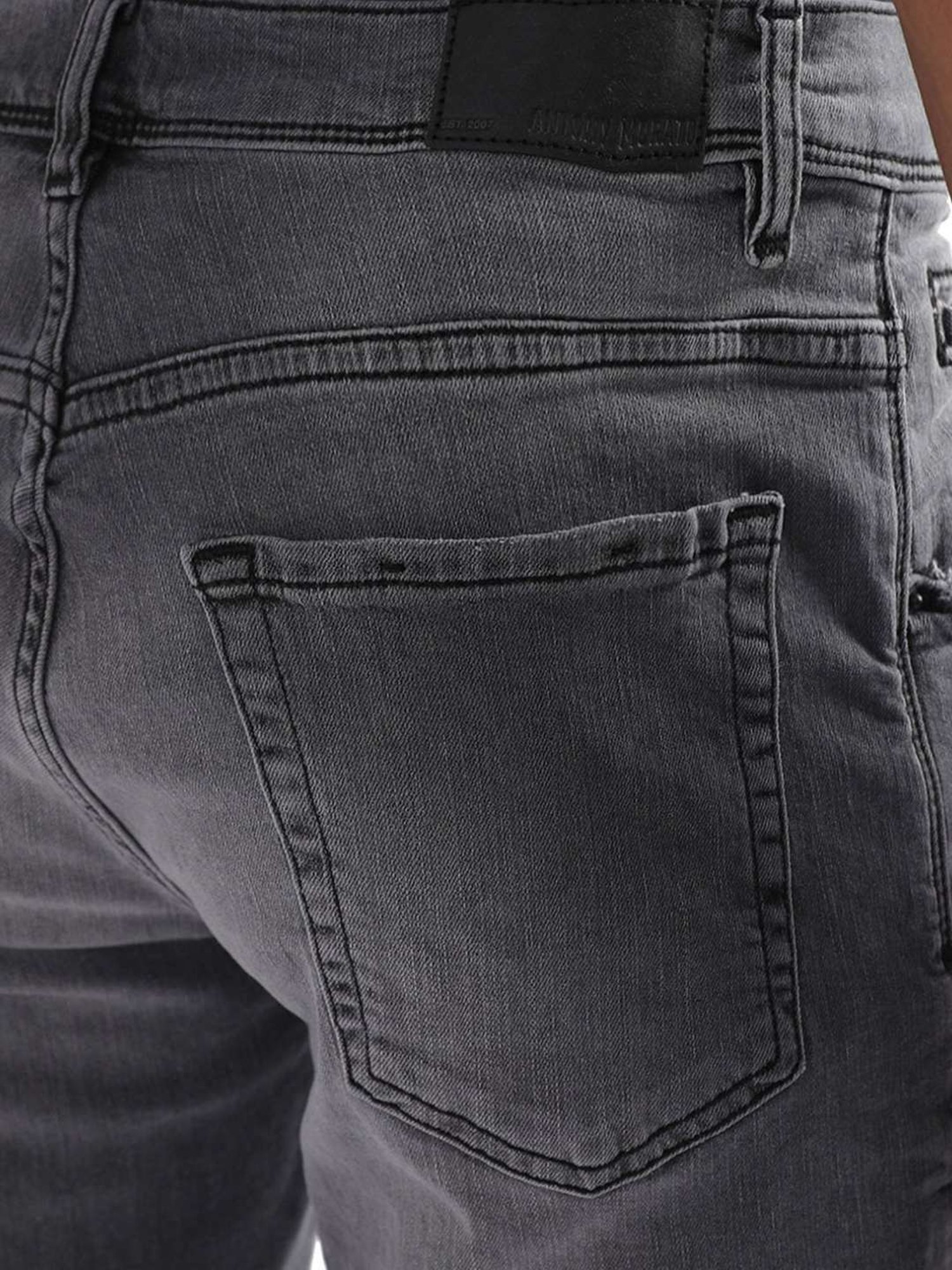 Antony Morato Black Skinny Fit Distressed Denim Shorts