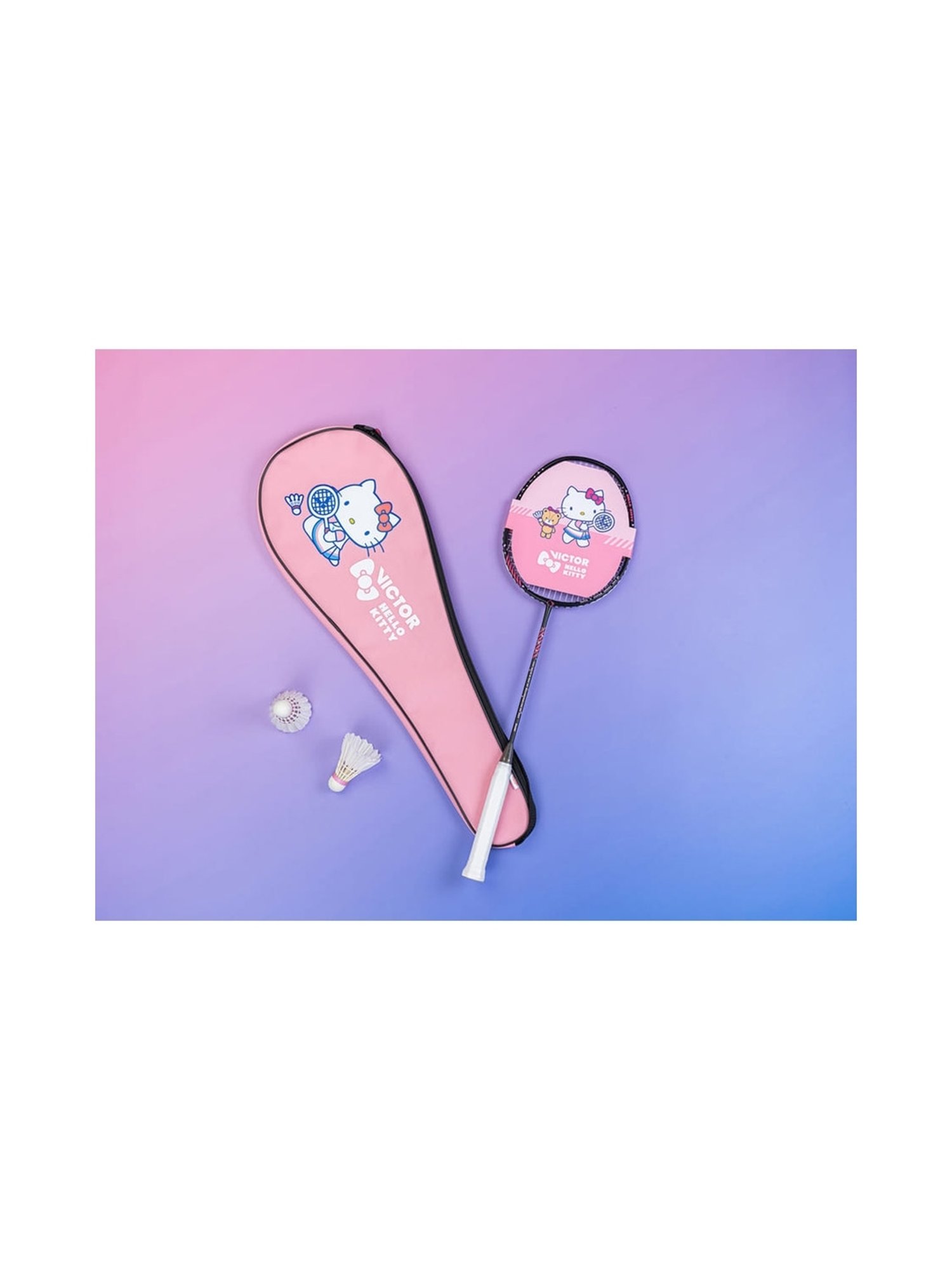 VICTOR HELLO KITTY Auraspeed Badminton Racket (Black) Size - 95gram