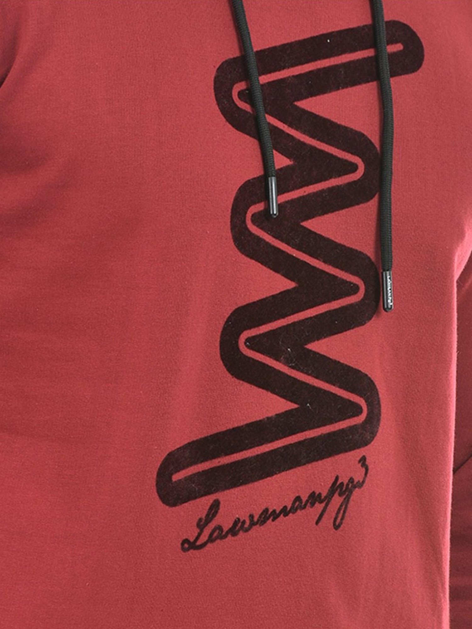 Lawman Maroon Cotton Regular Fit Printed Hooded Sweatshirts