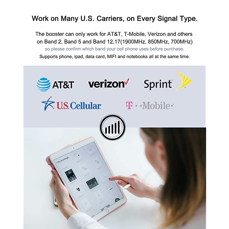 LTE ATT TMobile 65dB 700MHz Cell Phone Signal Booster for Home and Office Band 1217 FDD LTE Mobile Phone Signal Amplifier Including 45 Feet RG58 Cable Repeater Full Kit