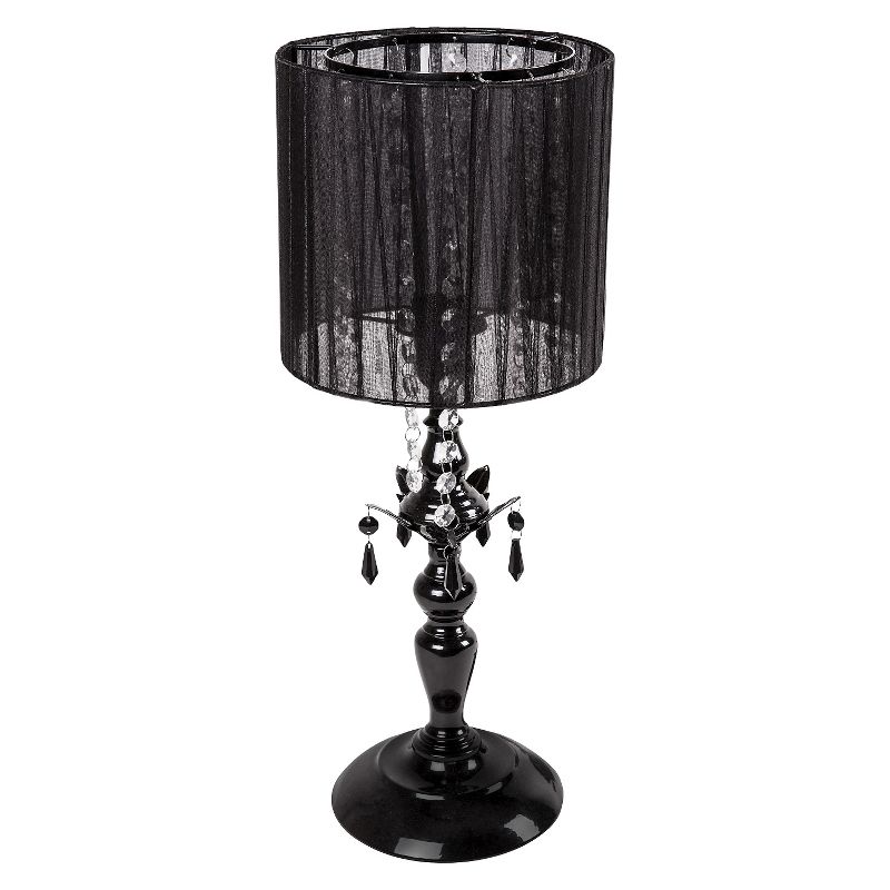 8" x 20" 1 Bulb Chandelier Table Lamp Black - Tadpoles