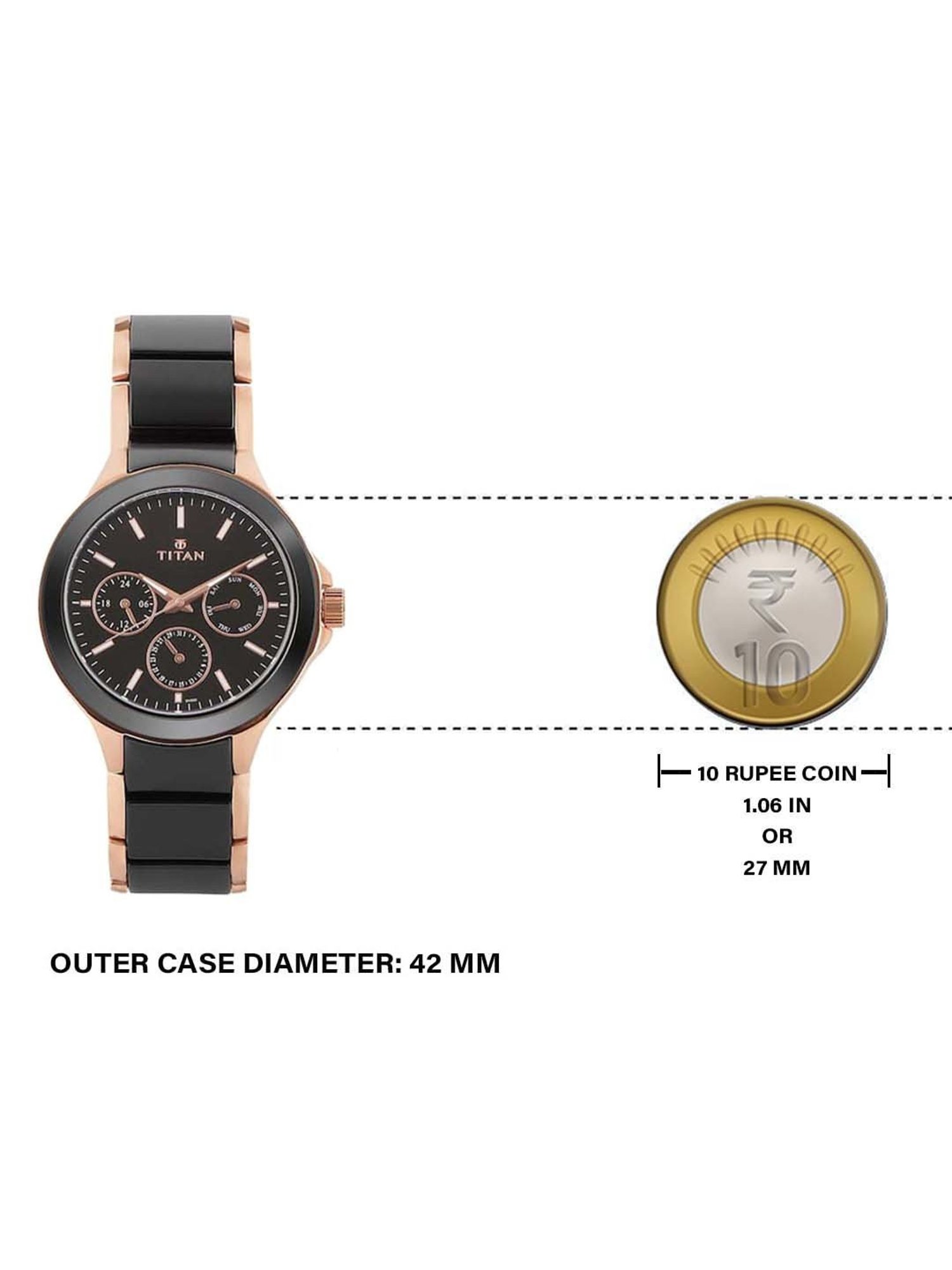 Titan NR90089KD02 Ceramics Analog Watch for Men