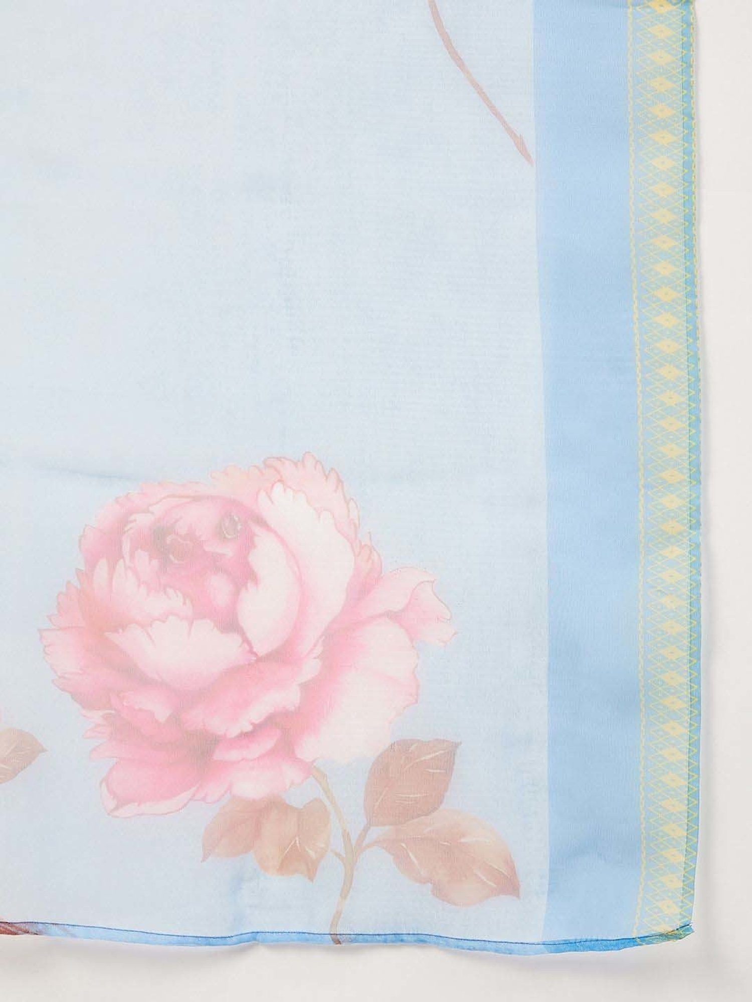 Inweave Blue Floral Print Dupatta