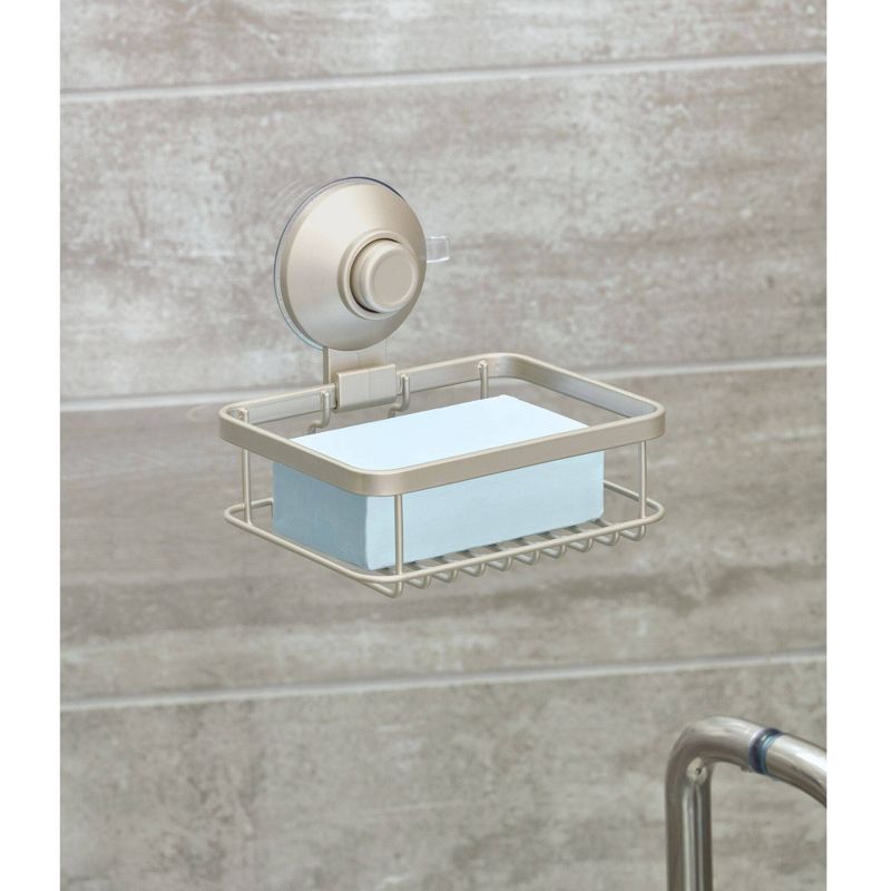 Everett Push Lock Suction Soap Dish Silver - iDESIGN