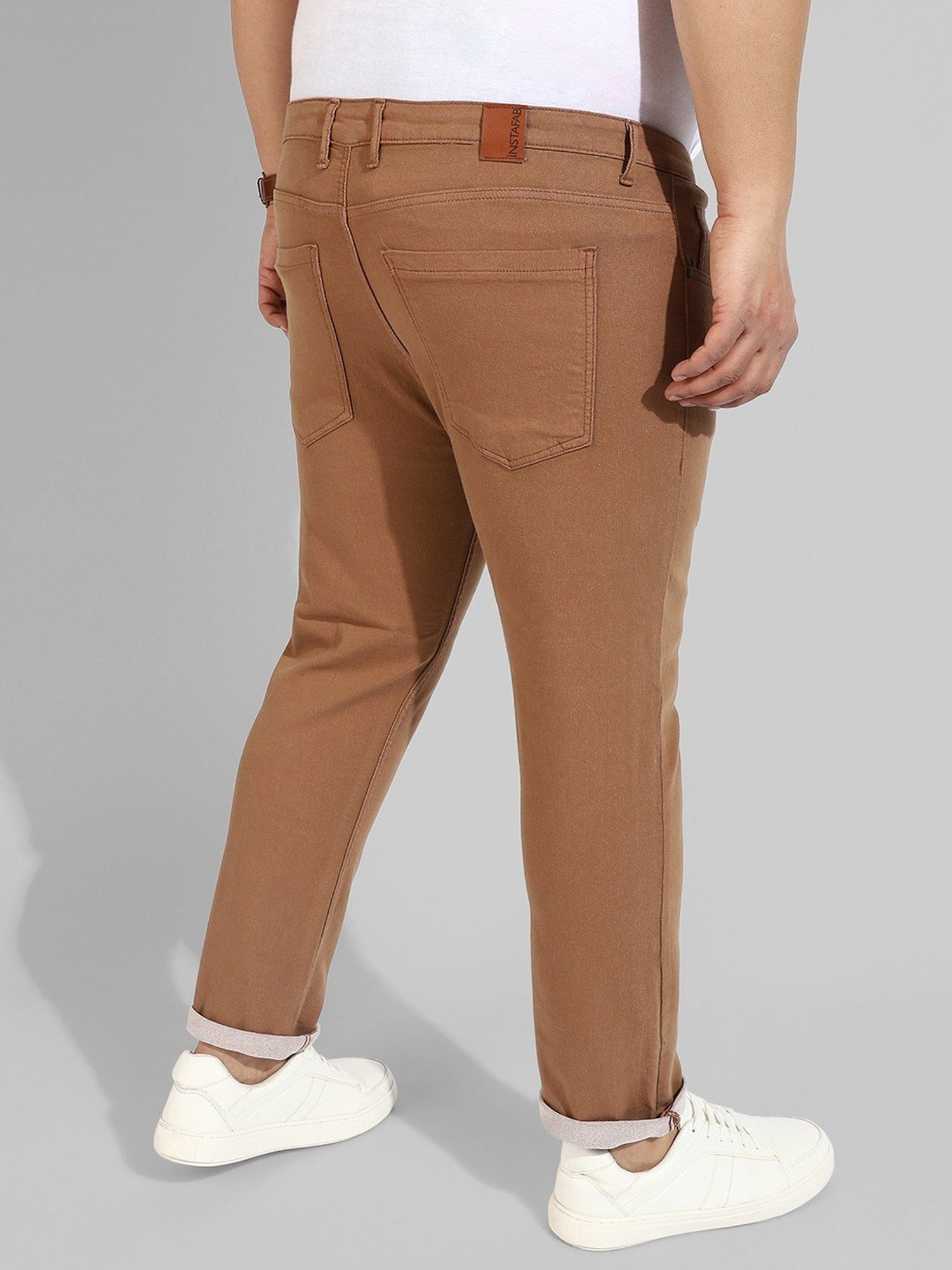 Instafab Plus Brown Regular fit Plus Size Jeans