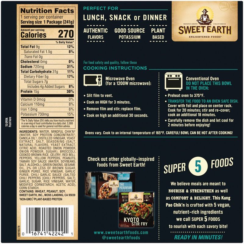 Sweet Earth Kung Pao Chik'n - 9oz