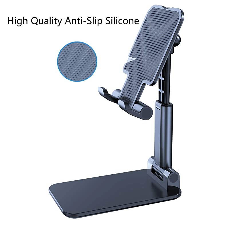 Cell Phone Stand, Multi-Angle Adjustable Desk Cellphone Stand Compatible with iPhone 11 Pro Max 11 Pro 11 Xs Max XR X 8 7 6 6S Plus SE 5 5S,Android Smartphone (Black)