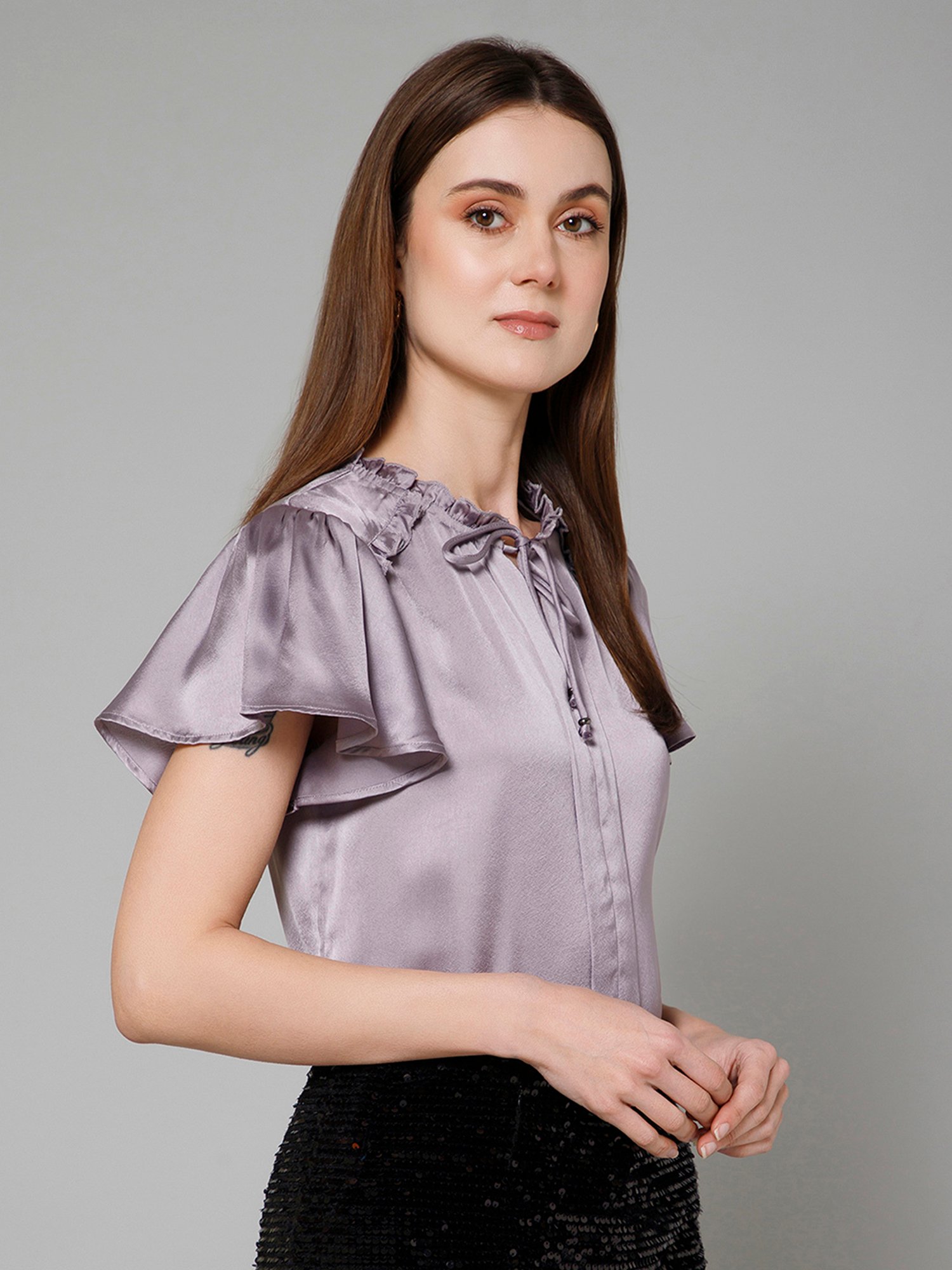 PURYS Lavender Regular Fit Top